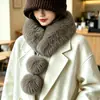Novo estilo de inverno cachecol felpudo aconchegante e relaxado para mulheres, aquecedor de pescoço de pele sintética quente, versão coreana cachecol de pescoço de pelúcia versátil