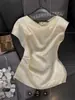 Top Retro de Manga Corta Estilo Francés para Mujer, Nuevo Diseño Verano 2026, Estilo de Nicho, Corte Ajustado, Camiseta sin Mangas que Rejuvenece