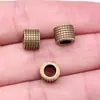 7X8X8Mm 1.7g Aleación Multicolor Accesorios para Joyería DIY Cuentas con Agujero Grande y Pequeño Textura Grabada Cuentas con Agujero Grande Cuentas Espaciadoras