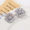 Adornos de flor de 12 pétalos de cinta hechos a mano Accesorios para el cabello para niños DIY Accesorios para pinzas de pelo con pedrería Ramillete Adornos para ropa al por mayor