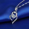 Versión coreana del collar de plata que las mujeres aman la cadena de clavícula de diamantes de moda colgante de plata en forma de corazón joyería de plata al por mayor una generación de cabello