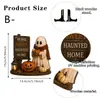 Muñeca Fantasma Registro de Lectura Tema Adorno de Madera de Halloween Escena de Estantería Biblioteca Atmósfera Adorno para el Hogar