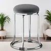 Mesa de jantar de 46 cm de altura com estrutura de aço reforçada, design popular, aço inoxidável espessado e reforçado, banqueta alta estilosa para uso doméstico, banqueta redonda