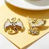 Broche Retro de Aleación de Dragón y Fénix Europeo y Americano, Insignia Metálica Creativa Personalizada, Accesorio de Ropa Unisex