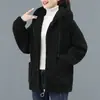 Sudadera con capucha de imitación de lana de cordero para comercio exterior transfronterizo para mujer, nuevo estilo Otoño e Invierno 2026, cárdigan de forro polar con cremallera holgado para mujer