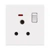 Tipo 86 Estándar Europeo Estándar Británico Enchufe Británico de 13A Piel Blanca Tipo 146 Panel de Enchufe de Interruptor para Cocina Exclusivamente para Exportación