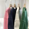 Suéter brillante de cuello redondo corto para mujer, jersey holgado, pequeño, alto, adelgazante, estudiante, casual, abrigo de manga larga, top