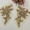 Bordado de Flor de Renda Estéreo Popular com Contas Douradas e Prateadas DIY Flor Bordada à Mão Acessórios para Vestido Infantil G3