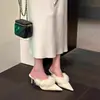 Estilo auto-reservado! Jiji macio como leite! Pantufas pontudas peludas gentis para mulheres 2026 Chegada de Inverno Novos Sapatos de Salto Alto Fechados