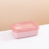 Lonchera de plástico sellada de doble compartimento Lonchera Lonchera de estilo japonés para horno microondas Cuadrada de plástico con partición con tenedor y cuchara