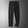 Calça esportiva masculina de alta qualidade com stretch para primavera e outono, tamanho grande, estilo business, grossa, resistente a rugas, calça jogger casual de perna reta solta