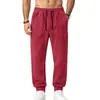 A nova coleção outono/inverno da Amazon para a Europa e os EUA: calças de moletom esportivas masculinas em camurça, cor sólida, cintura elástica, calças compridas casuais