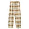 En stock 7A fabricante 40 unidades doble cara 210g pantalones de pijama para hombre, nuevos pantalones largos casuales a cuadros de otoño, pantalones para casa disponibles