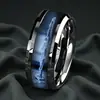 Anillo de Acero Inoxidable de Moda Nuevo de 8 mm, Anillos de Pareja con Textura de Glaciar, Anillo Personalizado de Alta Gama de Moda para Hombre