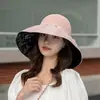 Sombrero para Mujer Verano Bolsa de Almacenamiento de Vinilo Sombrero de Pescador Sombrero de Paja Sombrero de Sol con Lazo Sombrero de Sol Hueco con Protección Solar Sombrero de Sol