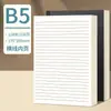 Cuaderno Retro Negro de Cartulina A5 Cuaderno Grueso B5 Bloc de Notas Ultragrueso Página Interior en Blanco Cuaderno de Línea Horizontal para Estudiantes