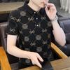 Negocios Comercio Exterior Verano Camiseta de Manga Corta para Hombre Bordada Camisa Polo Lel Joven y de Edad Media Holgada Talla Grande Top de Moda