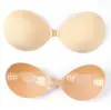 Almofadas de Silicone para Seios Transfronteiriças para Vestidos de Casamento, Sutiã Fino Respirável Invisível, Copo Redondo Sem Alças, Vestido Sem Alças, Almofadas de Silicone Push-Up