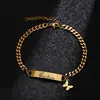 Pulseras Populares Transfronterizas, Diseño de Marca de Nicho Curvado Simple y Personalizado, Acero Inoxidable Grabado Láser, Joyería de Mano, Suministro al por Mayor