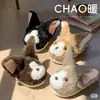 Novas Pantufas de Inverno Femininas da Moda Fofas de Algodão para Casa Gato Alemão Quentes Confortáveis com Forro de Pelúcia