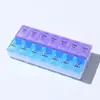 Caixa de Pílulas de Duas Fileiras Transfronteiriça com 14 Compartimentos, Organizador Semanal de Pílulas, Caixa de Pílulas Portátil Selada com Braille para Idosos