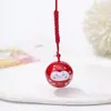 Pingente de Sino Gato da Sorte para Celular, Sino de Vento Pintado para Bênção e Riqueza, Pingente de Metal para Celular