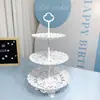 Suporte de Exibição de Mesa de Sobremesas de Casamento Ornamento Bandeja de Bolo Bandeja de Lanches Suporte Placa Recortada Mesa de Chá Arranjo de Aniversário