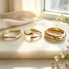 Europa Venda Quente Moda Personalidade Simples Liga de Alumínio Brilhante Conjunto de Três Peças Pulseira Feminina Pulseira com Toque de Luxo Atacado