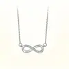 Moda europea y americana popular collar de cristal circonita collar de la suerte con palabra 8 para mujer collar creativo infinito de diamante al por mayor