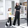 Pantalones Rectos Geniales para Niñas Pantalones de Pierna Ancha para Padres e Hijos Pantalones Casuales de Pierna Ajustada para Niños Pantalones Anti-mosquitos para el Hogar de Niños Grandes para Bebés