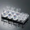 Copo Moutai, copo de vinho pequeno, copo de vidro de cristal, conjunto de decantador de bebida de dose única de 10ml, conjunto de sete peças, branco