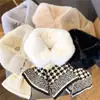 Bufanda de lana tejida de felpa con costuras cruzadas para mujer, cuello cálido de invierno, protección para el cuello de estudiante con estilo coreano