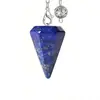 Venta Caliente Transfronteriza Piedra Natural Amatista Ojo de Tigre Cuarzo Rosa Facetado Cónico Hexagonal Columna Bala Péndulo Colgante de Collar