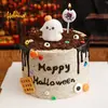 Decoración de Pastel de Halloween Arcilla Suave Figura Linda de Fantasma Ojos Chistosos Perlas de Azúcar Velas de Halloween Toppers Inserts
