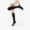 Calcetines de lana de cachemir hasta la rodilla para mujer, caña larga, estilo otoño e invierno, protección de rodilla de alta presión, calcetines largos JK negros, cálidos y antideslizantes