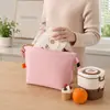 Bolsa de almoço estilo japonês, bolsa tote portátil para trabalho, bolsa térmica para marmita, grande capacidade, adequada para estudantes levarem o almoço
