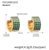 Pendientes de Lujo Ultra Brillantes de Media Ronda de Cuatro Filas Completamente de Diamante con Circonita Estrellada Europea y Americana, Pendientes Sencillos Personalizados para Mujer