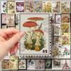 50 Sellos Efecto Dibujo Pegatinas para Cuenta de Mano Paisaje Retro Estilo Pintura al Óleo Pintado a Mano Pegatinas para Cuenta de Mano Pegatinas de Caña para Niñas
