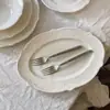 En stock: Platos llanos de cerámica repujada estilo francés, platos de cerámica vintage con diseños florales, platos de cerámica, platos para bistec y platos de postre
