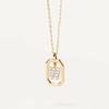 Colgante de Letra del Alfabeto Inglés 26 Letras Moda Pd Español Popular Chapado en Oro Microincrustado Circonita Electrochapado en Oro Real Comercio Electrónico Transfronterizo