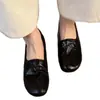 Edición Lan Gui~ Zapatos de Mujer Sencillos sin Cordones de Cuero Genuino con Punta Redonda y Aumento Interno de Altura, Mocasines, Zapatos Pequeños de Cuero