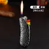 Encendedor con Diseño Creativo de Plátano, Metal Repujado Tangcao (Hierba china) y Patrón de Flores Ricas, Regalo Pequeño Personalizado de Alta Gama