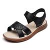 Venta Caliente Cuero Genuino Suela Suave Zapatos de Mamá Sandalias Verano Antideslizantes Suela de Res Zapatos de Mujer Planos Talla Grande Zapatos de Playa 620981