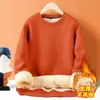 Sudadera unisex de gran tamaño, manga larga, con forro polar y cuello redondo, perfecta para el invierno; una capa base gruesa, cálida y cómoda