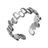Anillo Escalera de Gota de Agua Todo Plata de Ley S'925 Diseño Abierto Exquisito Anillo Brillante de Plata para Dedo Índice para Mujeres 5615