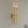 Luminária de Parede para Sala de Estar Pós-Moderna Luxo Leve Estilo Americano Criativa para Hotel Villa Escadas Sala de Jantar Luminária de Cabeceira Lâmpada de Parede com Duas Cabeças