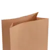 Saco de embalagem de alimentos de papel Kraft spot atacado revestido à prova de óleo lanches embalagens para viagem sacos de papel Kraft de fundo quadrado