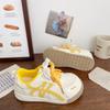 Zapatillas Amarillas para Mujer de Diseño de Nicho de Moda Ins Versátiles Casuales Blancas Zapatos de Entrenamiento Alemanes