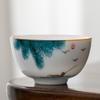 Cor de engobe pintada à mão pura porcelana jade sebo xícara de chá kung fu Xícara Mestra xícara de cerâmica para degustação de chá conjunto de chá tigela de chá suporte de chá único