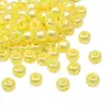 Cuentas sueltas acrílicas nacaradas de color sólido con perforación cuatrifacial para cadenas de teléfono móvil, accesorios para pulseras hechas a mano DIY